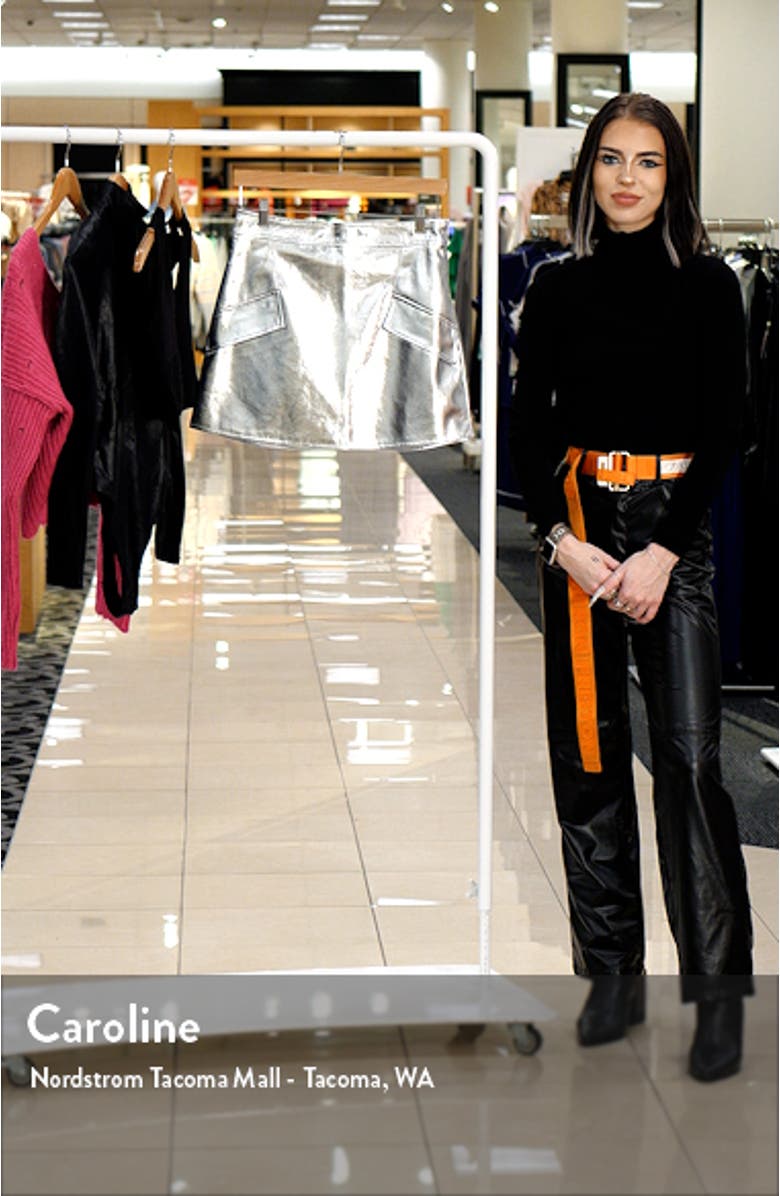 Metallic Faux Leather Miniskirt, sales video thumbnail