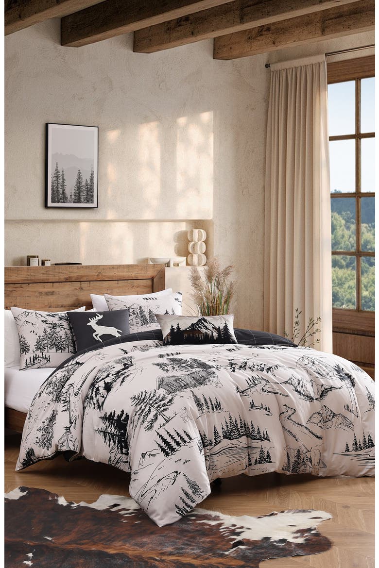 Rocky Mountains Reversible 5-Piece Comforter Set, Alternate, color, WHITE