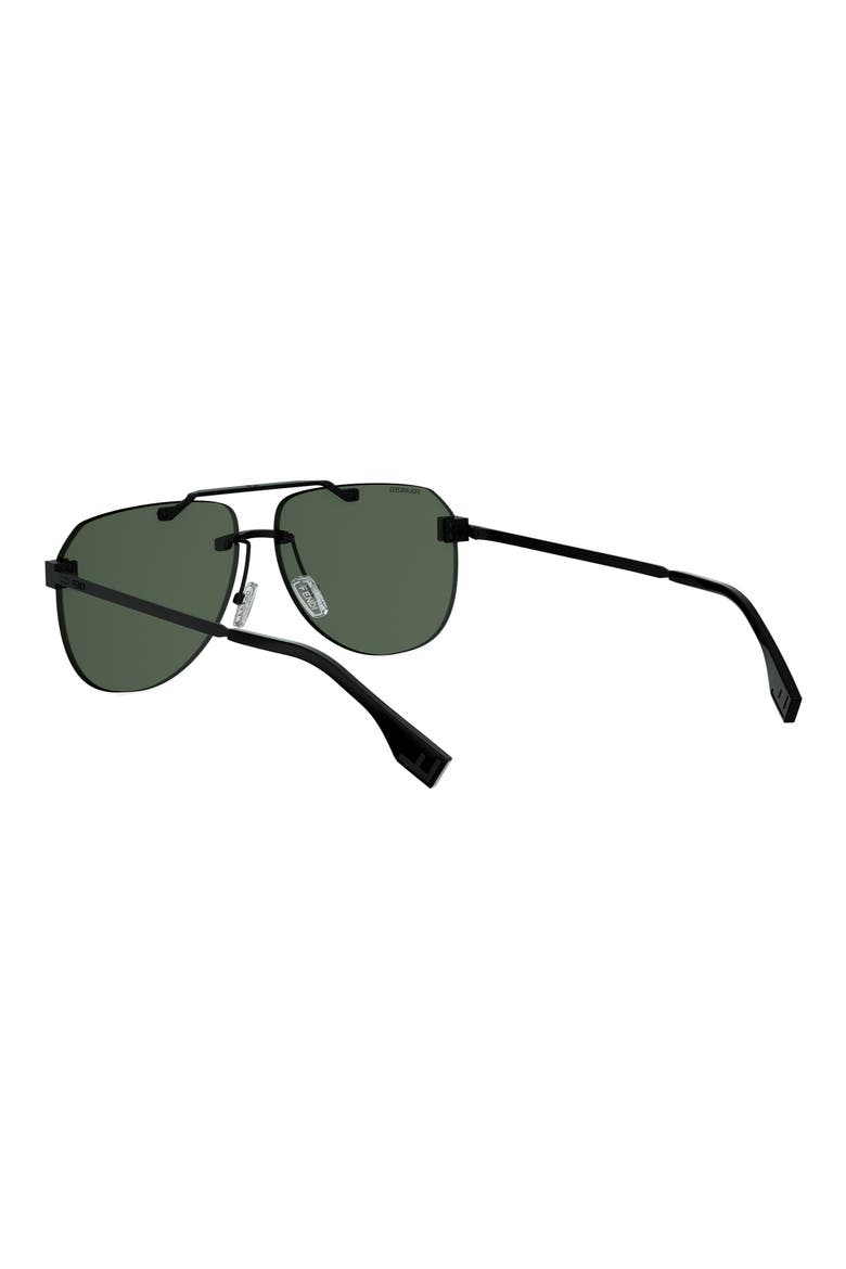 Sky 61mm Polarized Pilot Sunglasses, Alternate, color, MATTE BLACK / GREEN POLARIZED
