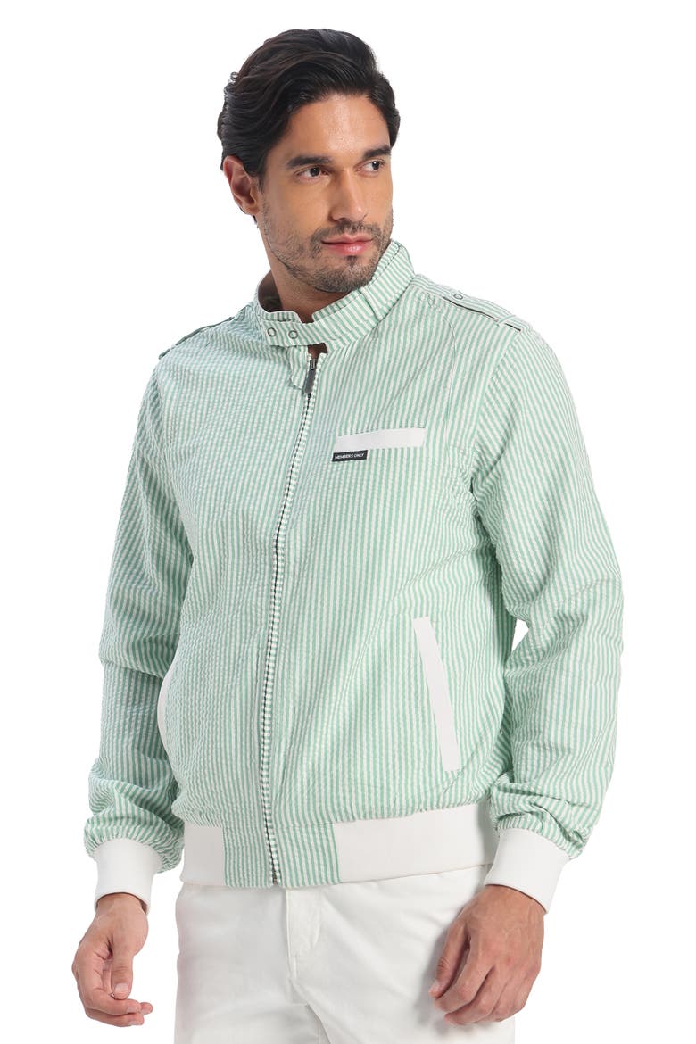 Men's Seersucker Iconic Racer Jacket, Alternate, color, Green