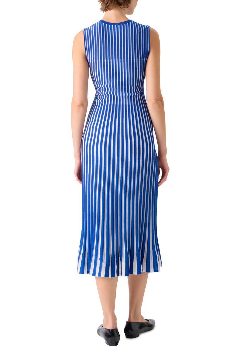 Two-Tone Silk, Wool & Cotton Blend Sweater Dress, Alternate, color, LAPIS BLUE-ECRU