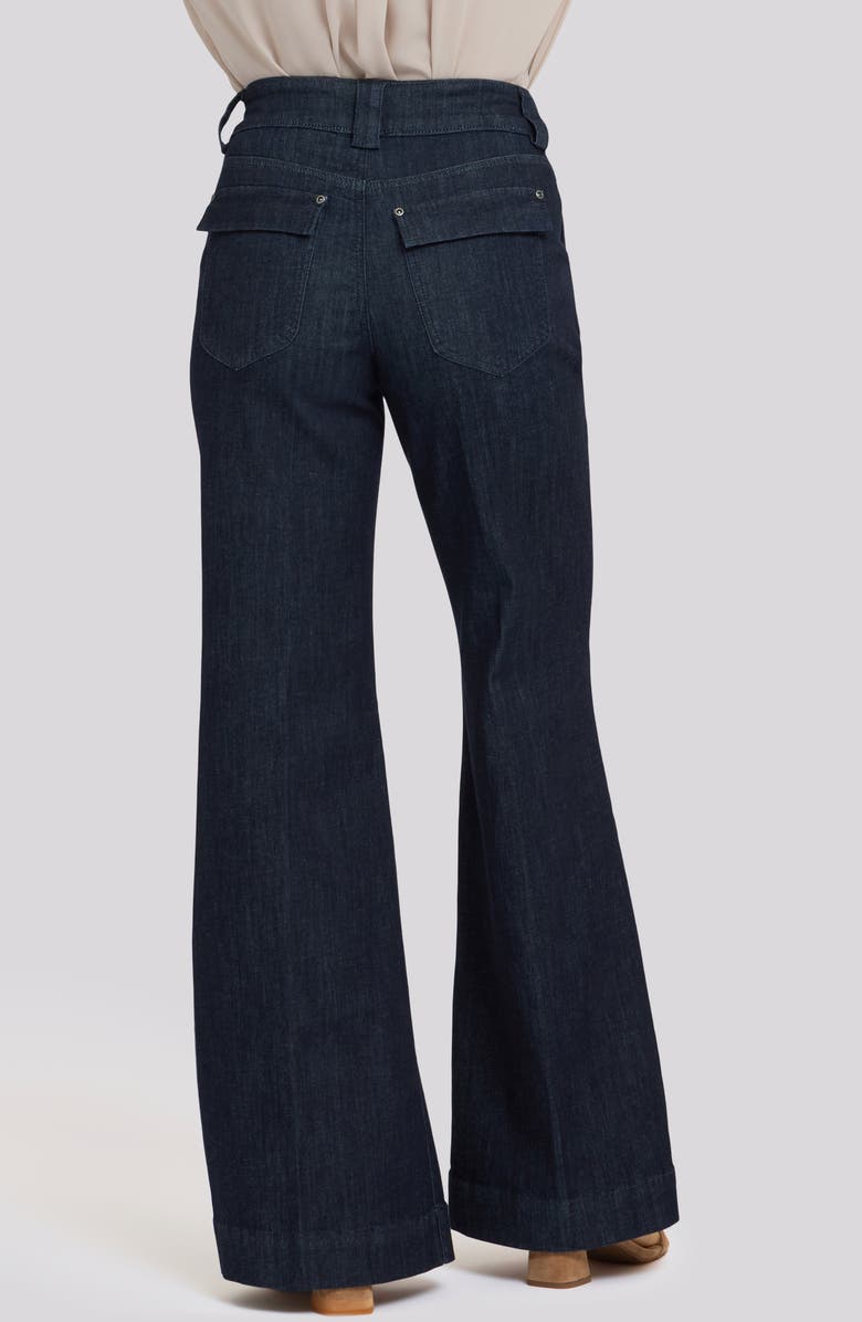 NYDJ Mia Belted High Waist Palazzo Flare Jeans, Alternate, color, Rinse