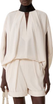 Lanvin Knotted Loose-Fit Crepe Top