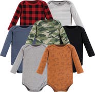 Hudson Baby Long-Sleeve Cotton Bodysuit Collection 7-Piece Set