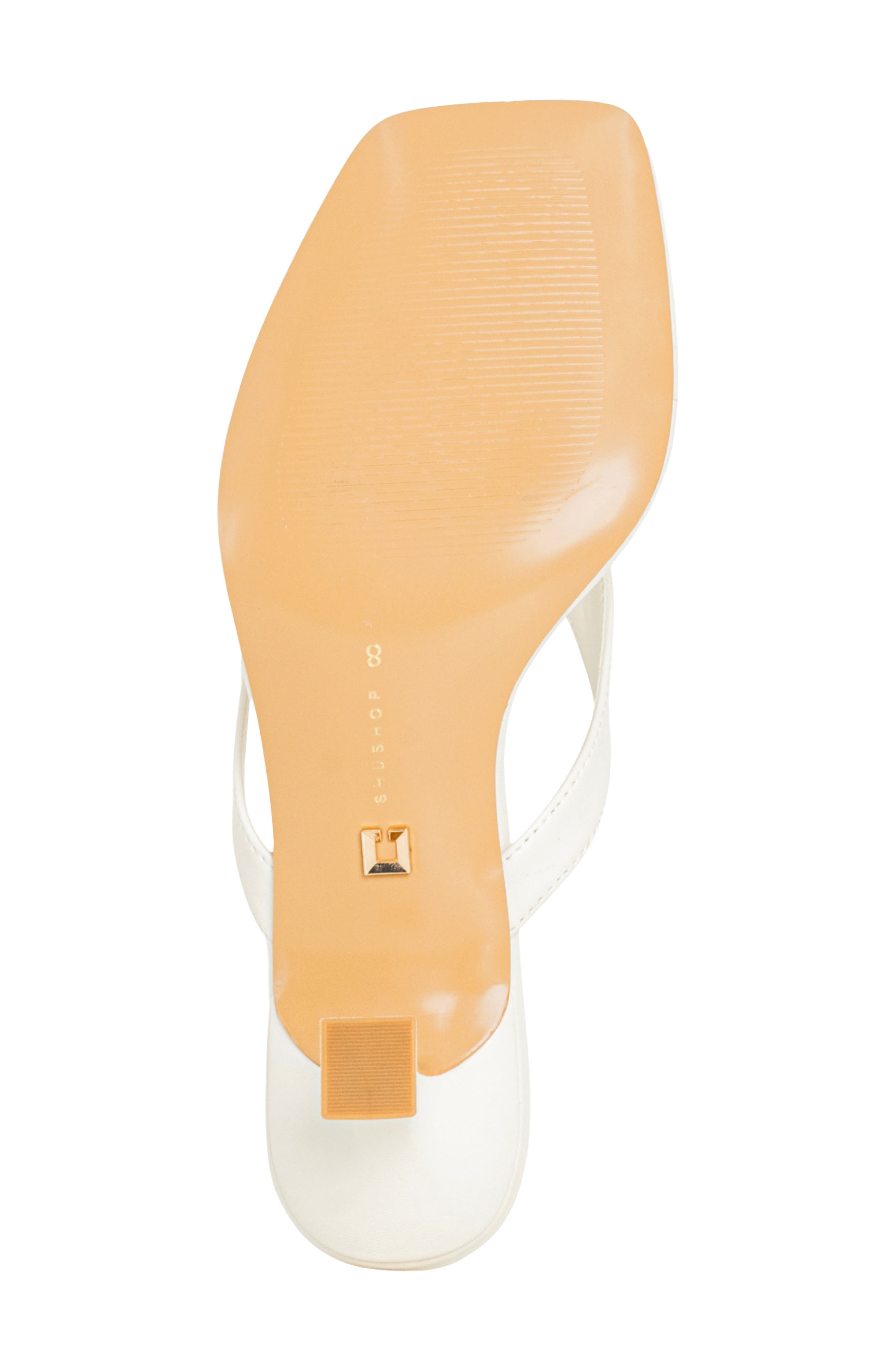 SHUSHOP Franny Kitten Heel Flip Flop, Alternate, color, Bone