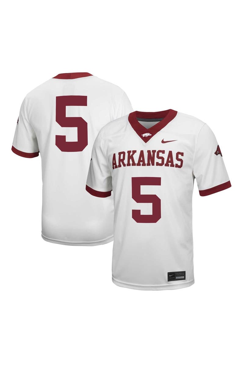 Nike Men's Nike #5 White Arkansas Razorbacks Untouchable Football Jersey, Main, color, White