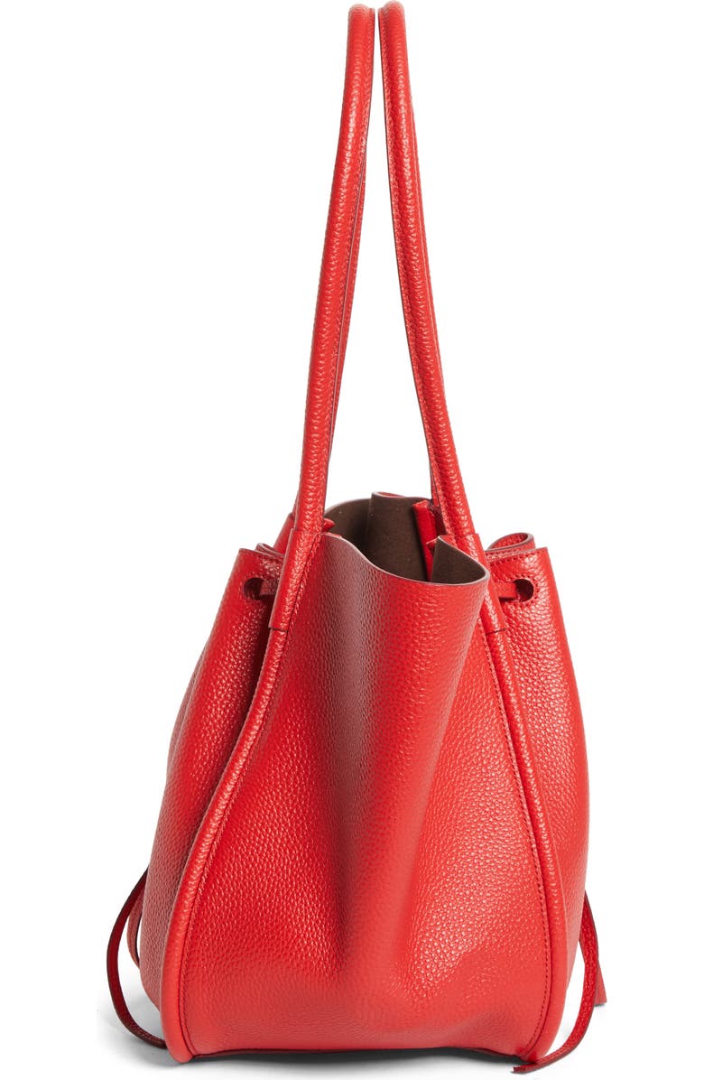 Proenza Schouler Large Ruched Leather Tote, Alternate, color, Tomato
