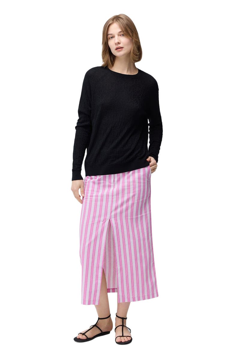 GOBI Mongolian Cashmere Silk Cashmere Textured Sweater, Alternate, color, Black