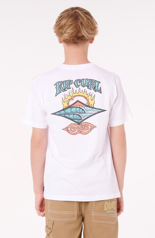Rip Curl Kids' Dazed & Tubed Graphic T-shirt In White