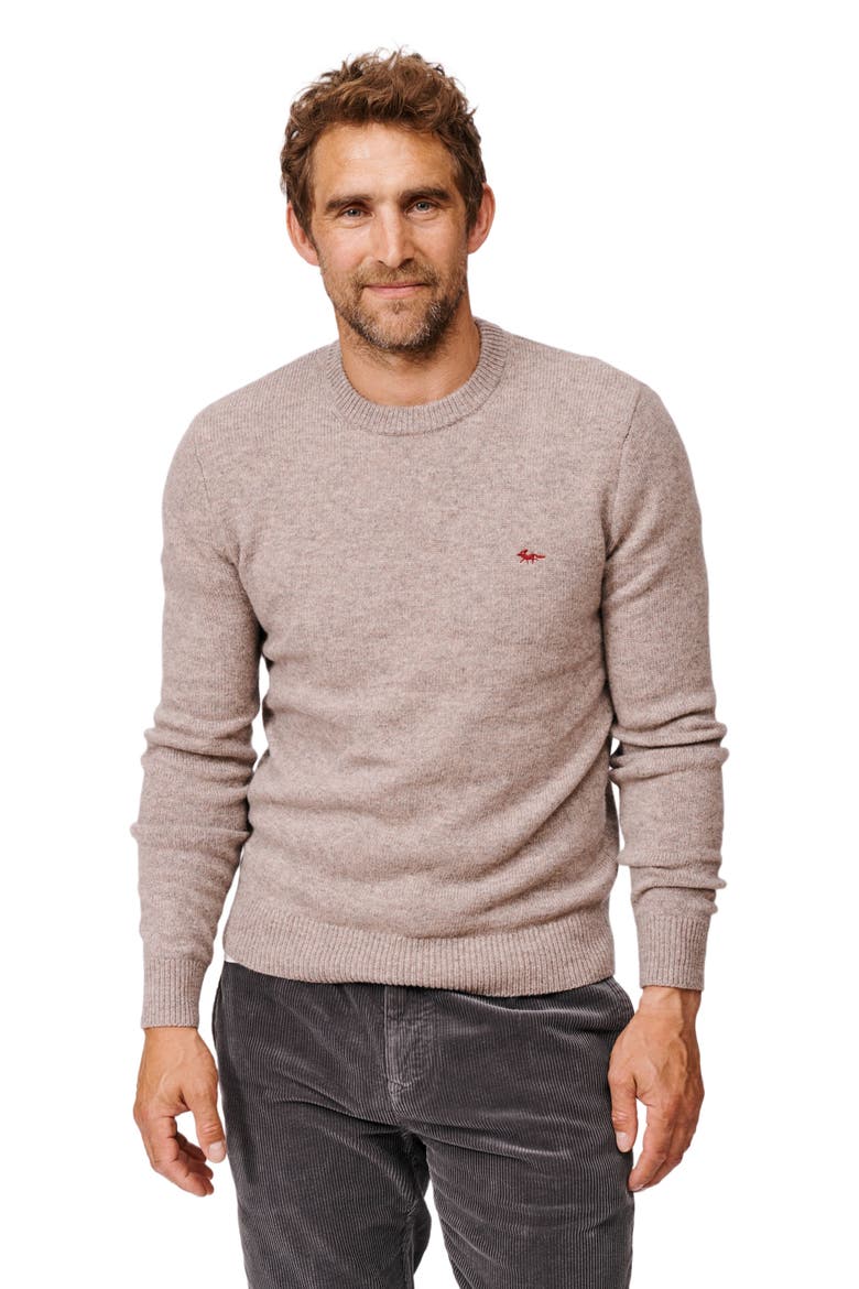 Phillips Lambswool Crew Neck Sweater, Main, color, Stone