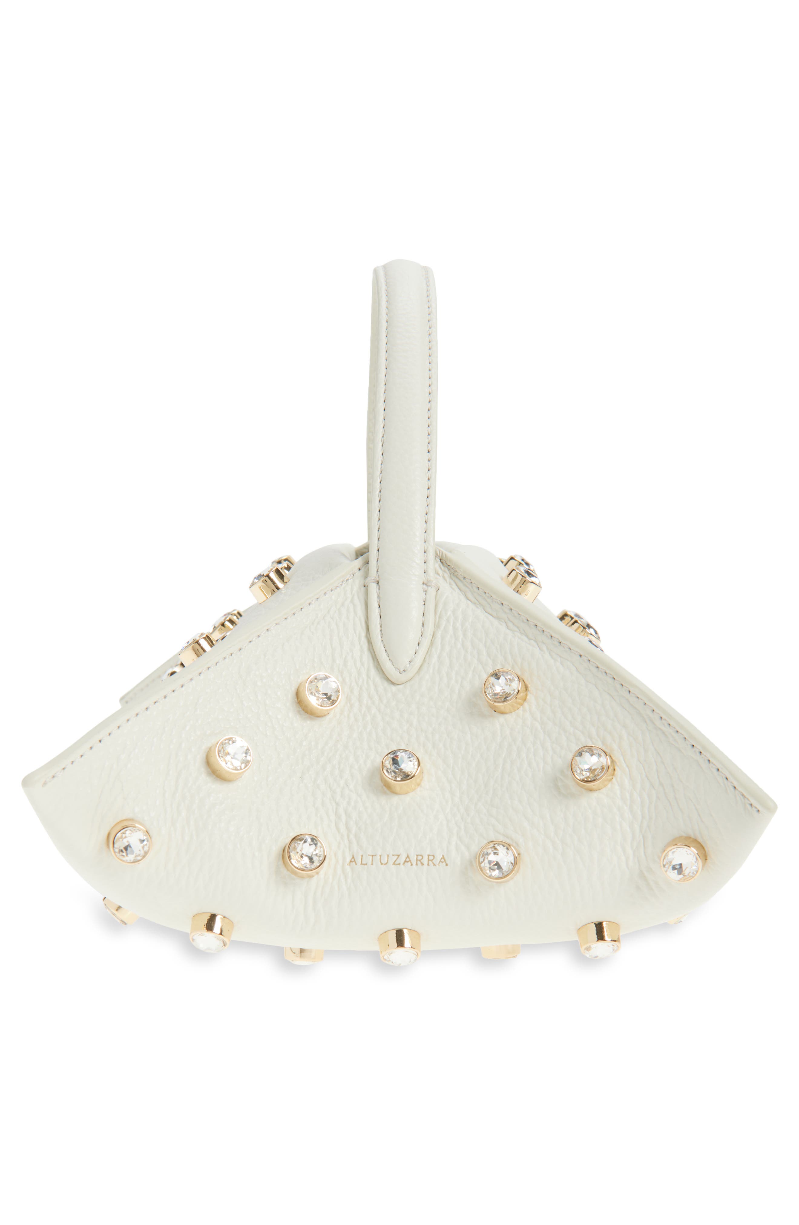 Altuzarra Origami East/West Baguette Bag, Alternate, color, 380102 Ivory/ Crystal