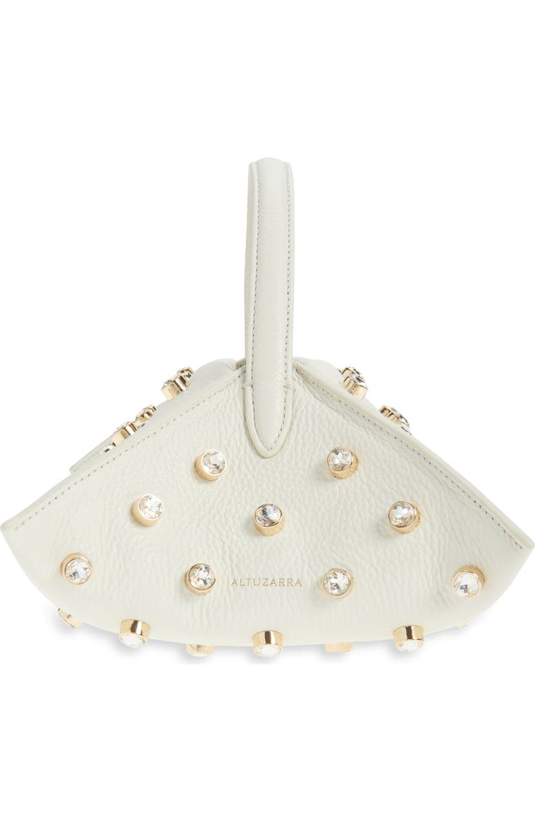 Altuzarra Origami East/West Baguette Bag, Alternate, color, 380102 Ivory/ Crystal