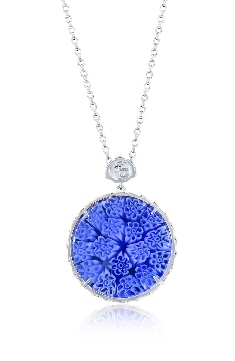 SIMONA Sterling Silver Venetian Murano Glass Pendant Necklace, Alternate, color, Blue/ Crab