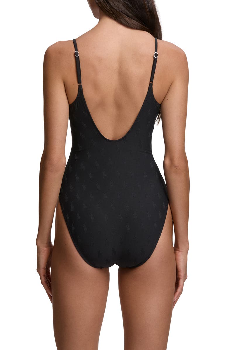 Polo Ralph Lauren Kennedy One-Piece Swimsuit, Alternate, color, Black