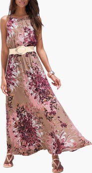 LASCANA Women's High Neck Sleeveless Maxi Dress