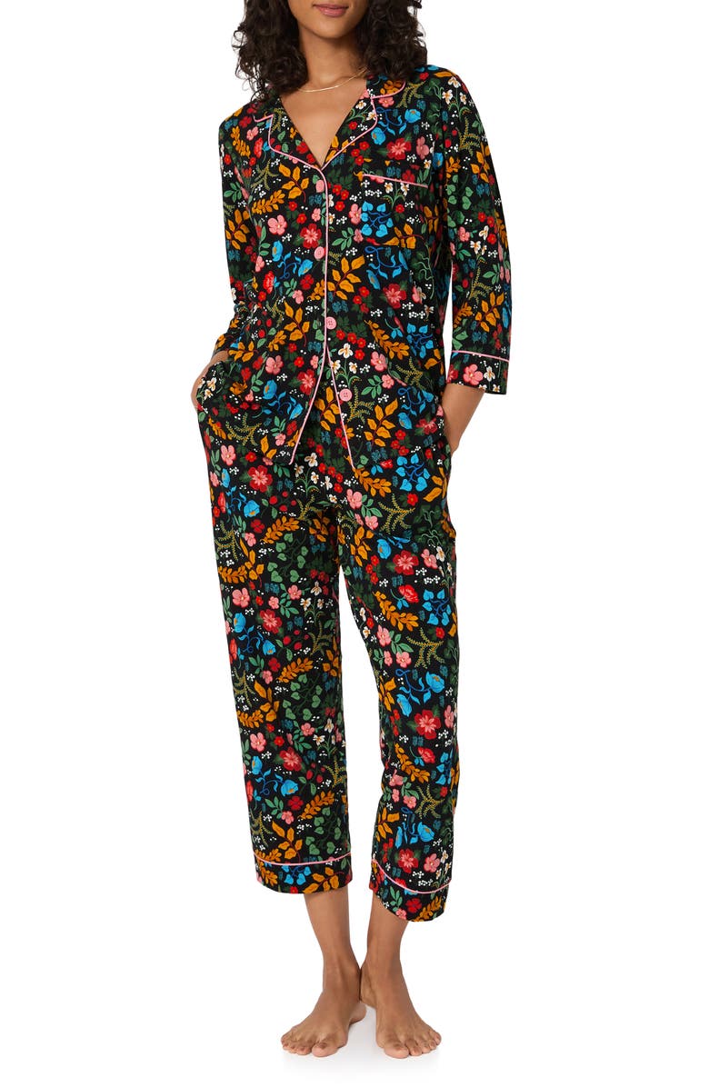 BedHead Pajamas Print Stretch Organic Cotton Crop Pajamas, Main, color, 