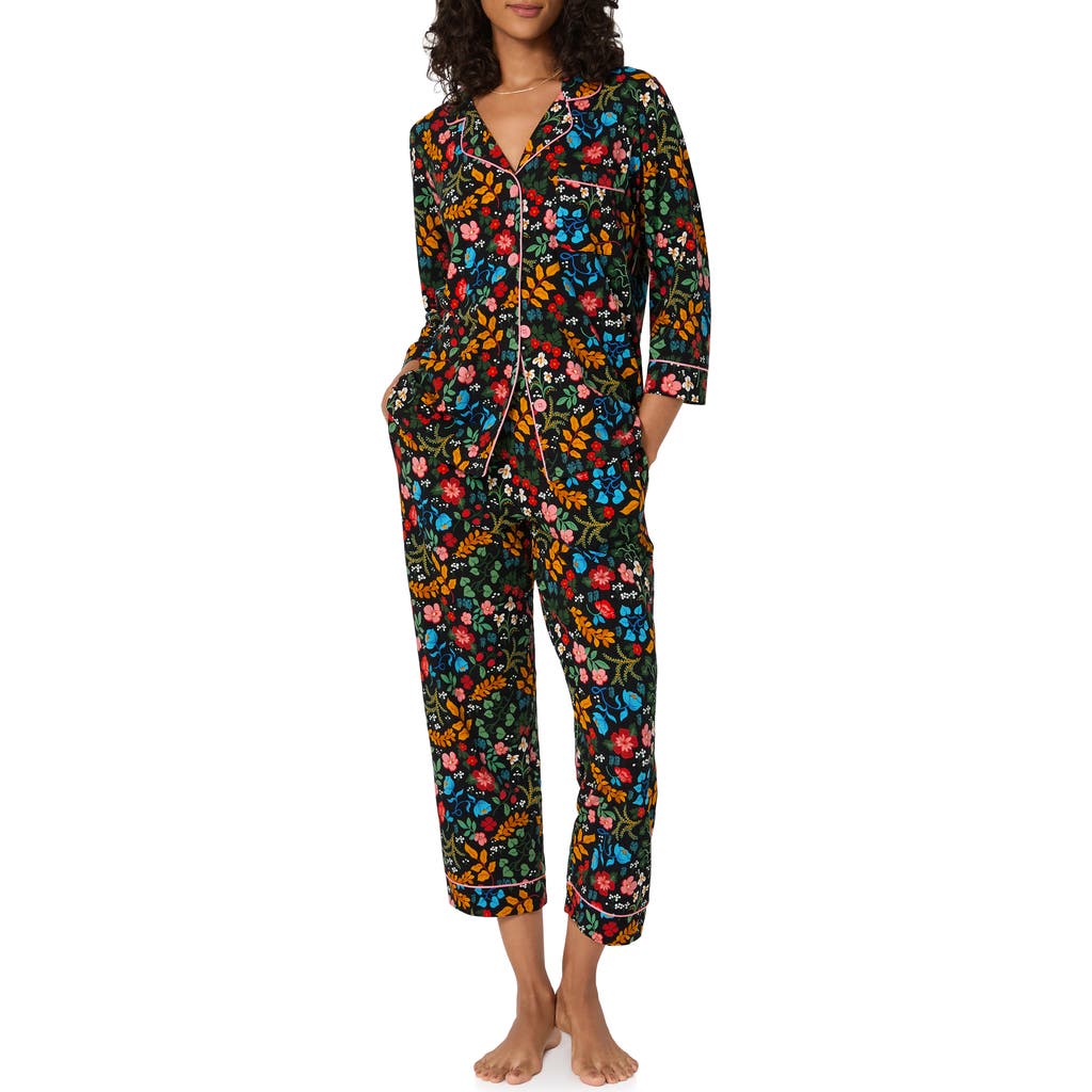 Bedhead Pajamas Print Stretch Organic Cotton Crop Pajamas In Multi
