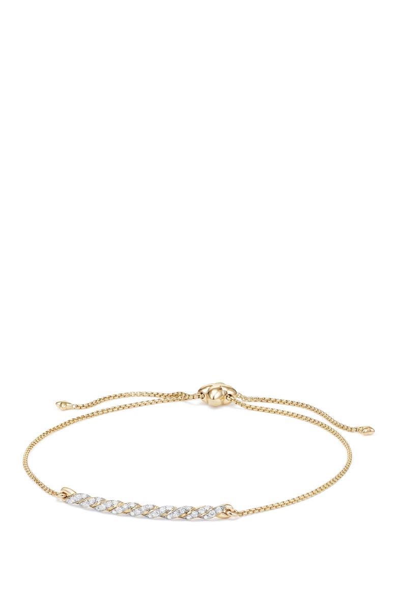 Paveflex Station Bracelet with Diamonds in 18K Gold, Main, color, YELLOW GOLD/ DIAMOND