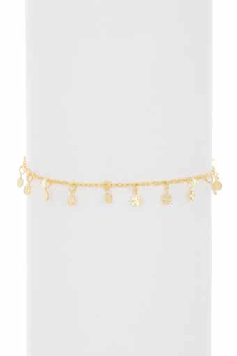 Adornia 14K Yellow Gold Plated Confetti Anklet