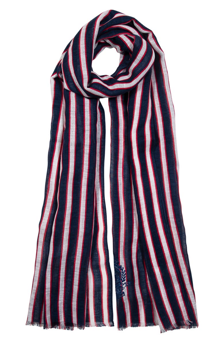 Polo Ralph Lauren Spring Stripe Linen & Cotton Wrap Scarf, Main, color, 