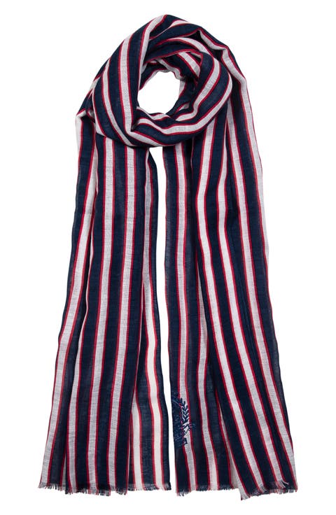 Spring Stripe Linen & Cotton Wrap Scarf