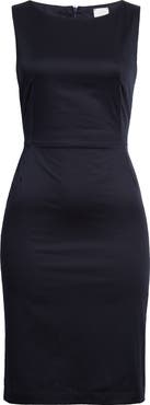 Eleventy Sleeveless Stretch Cotton Sheath Dress