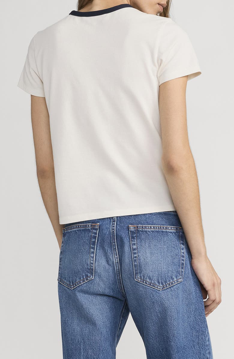 FRAME The Piqué Baby Tee, Alternate, color, Cream Multi