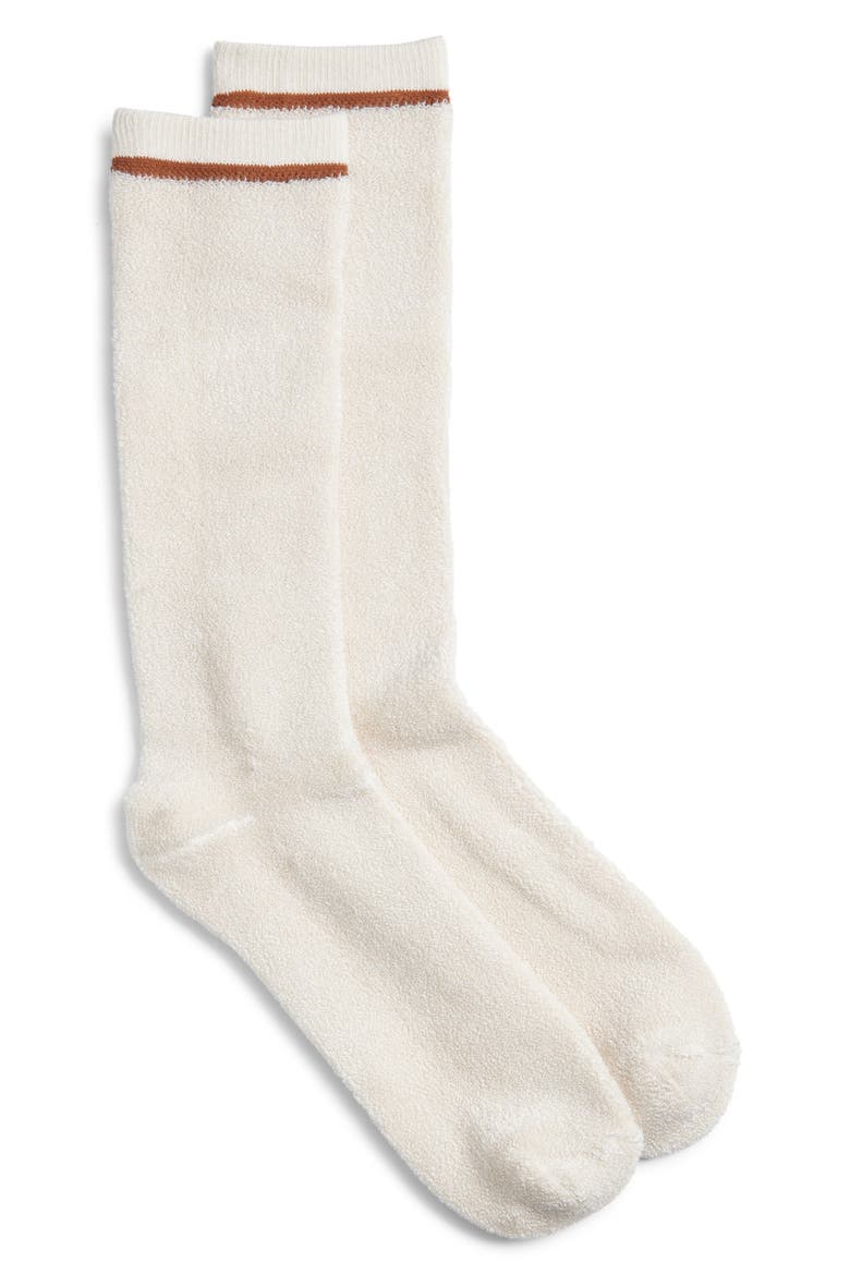 Kyro Cozy Crew Socks, Main, color, MARLED CREAM