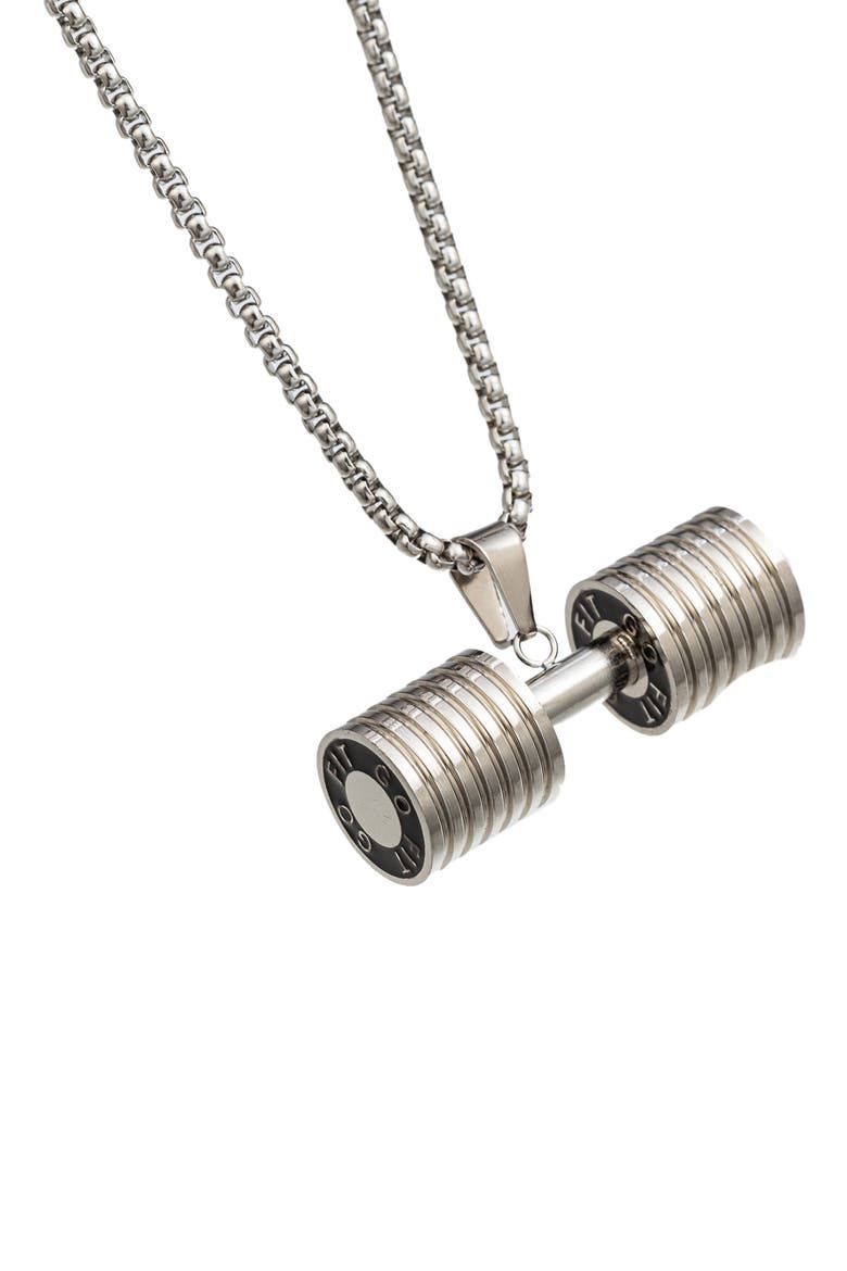 Arnold Dumbell Pendant Necklace, Alternate, color, SILVER