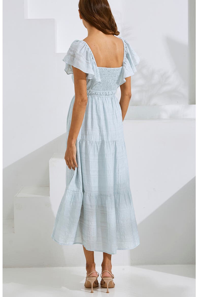 Baby Shower Ruffle Sleeve Maternity Dress, Alternate, color, Blue