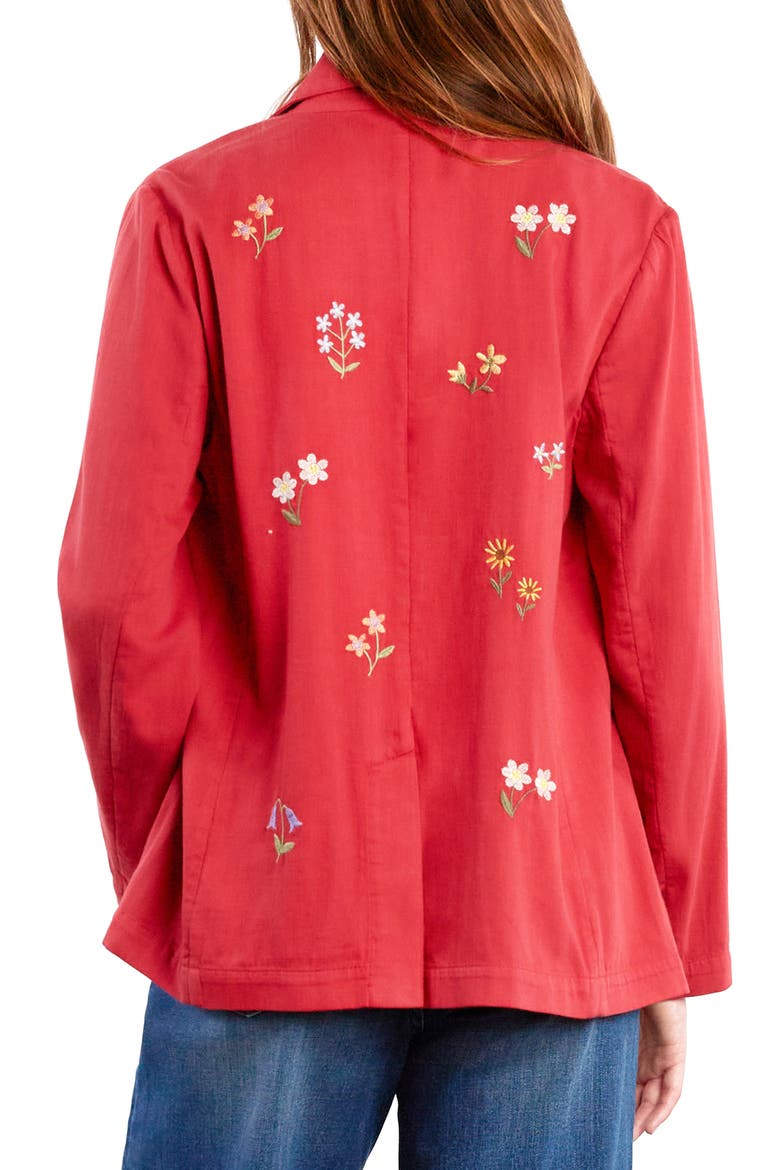 Wild Blossom Embroidered Blazer, Alternate, color, POPPY RED