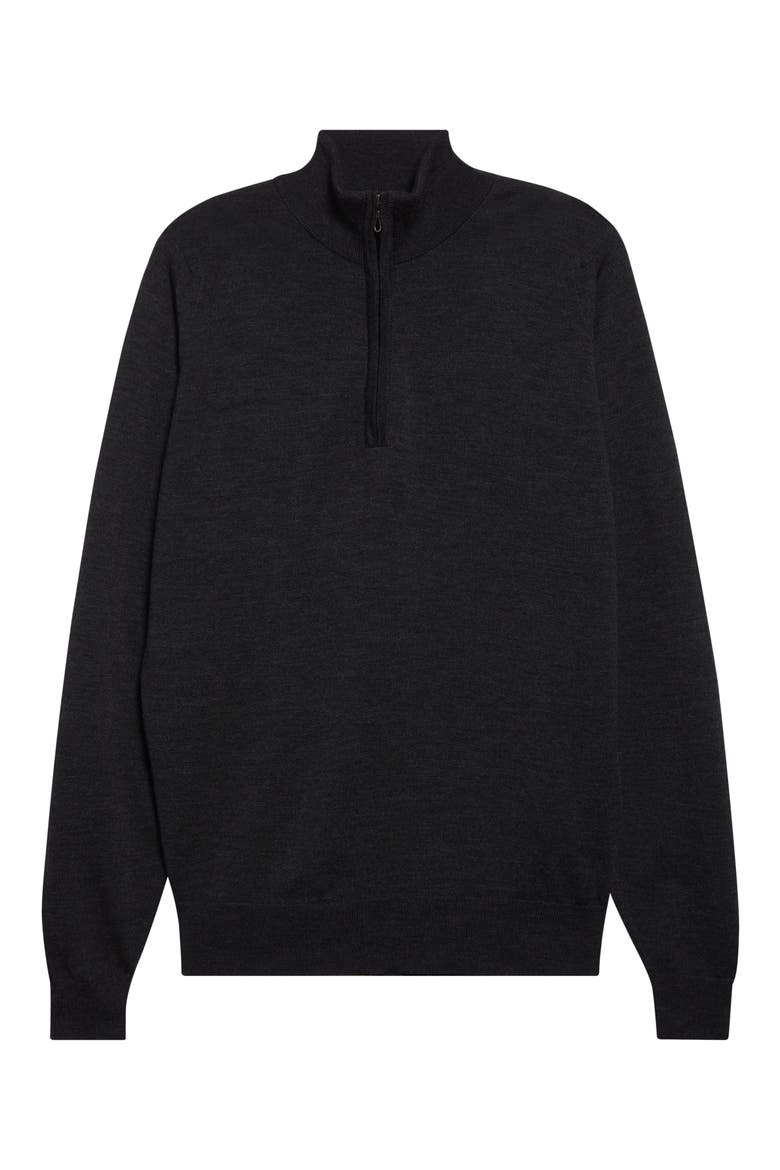 'Tapton' Quarter Zip Merino Wool Sweater, Alternate, color, CHARCOAL