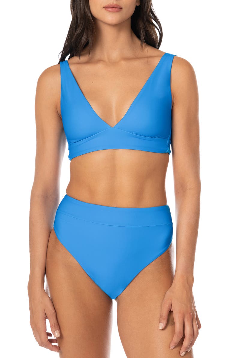 Maaji Blue Suzy Q Reversible Bikini Bottoms, Alternate, color, Blue