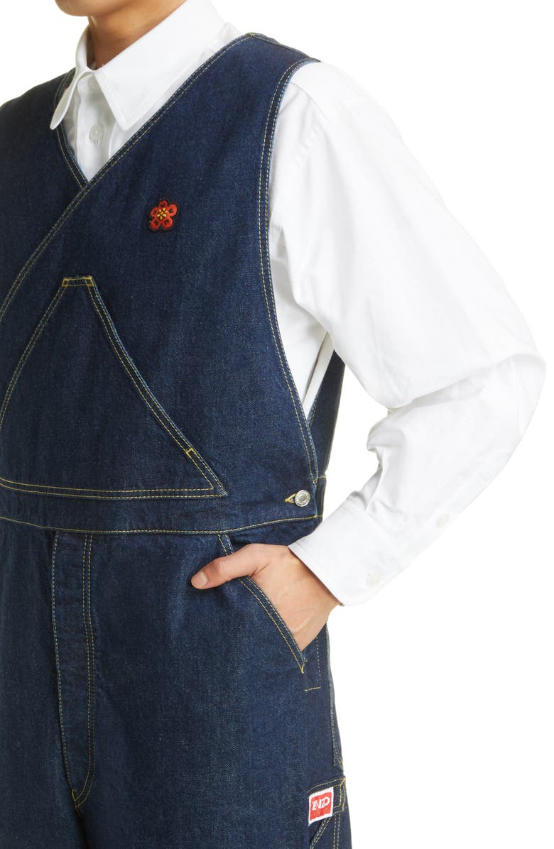 KENZO Nonstretch Denim Overalls, Alternate, color,