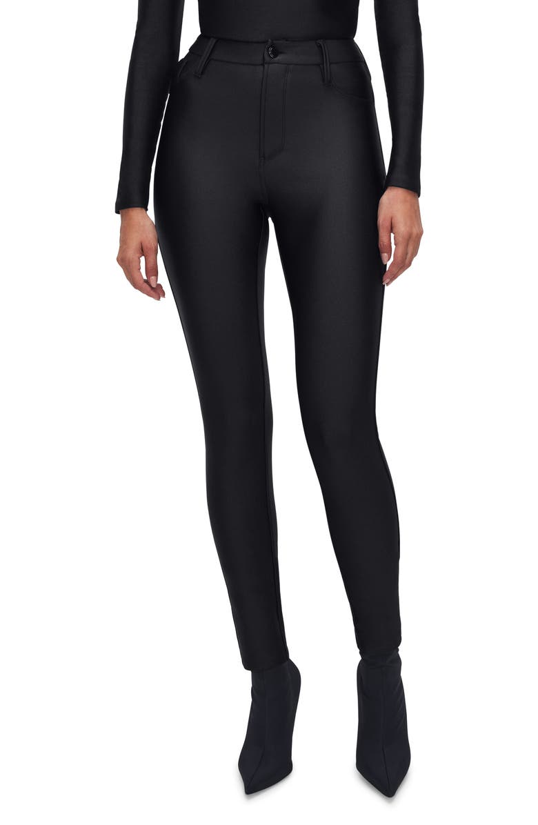 Good American Good Waist High Shine Compression Leggings, Main, color,