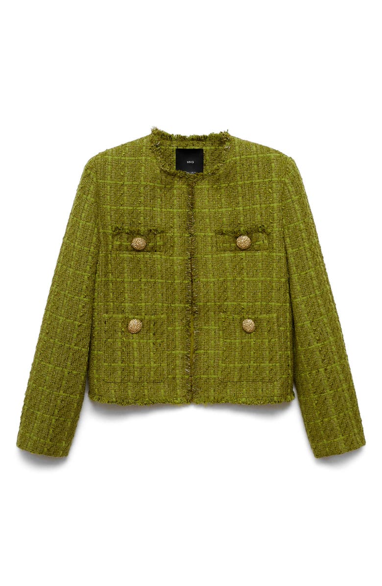 MANGO Textured Button Tweed Jacket, Alternate, color,