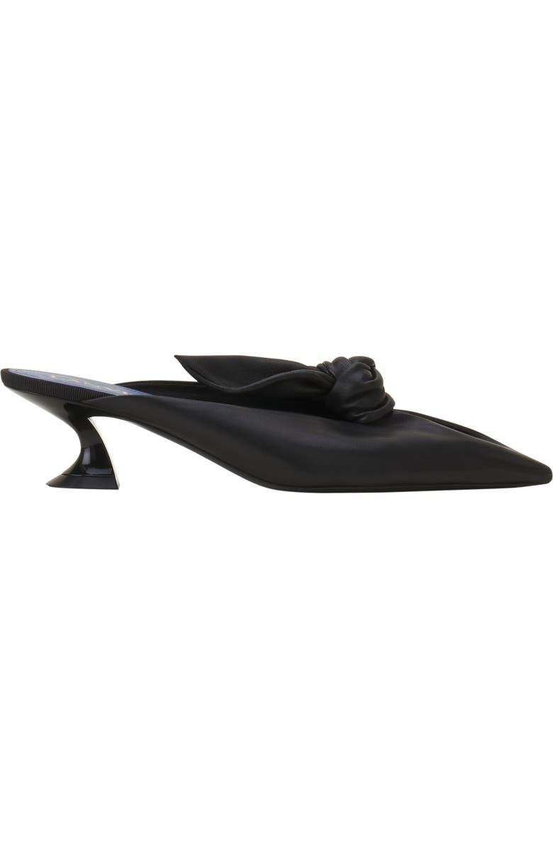 Lanvin Midnight Step Bow Leather Mule With Heel, Main, color, Black