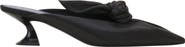 Lanvin Midnight Step Bow Leather Mule With Heel