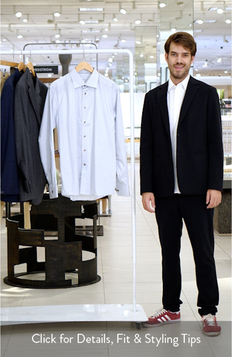 Slim Fit Geometric Print Cotton Dress Shirt, sales video thumbnail