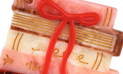 Solar Eclipse Hand Painted Bow Bookstack Key Chain Bag Charm In Gold