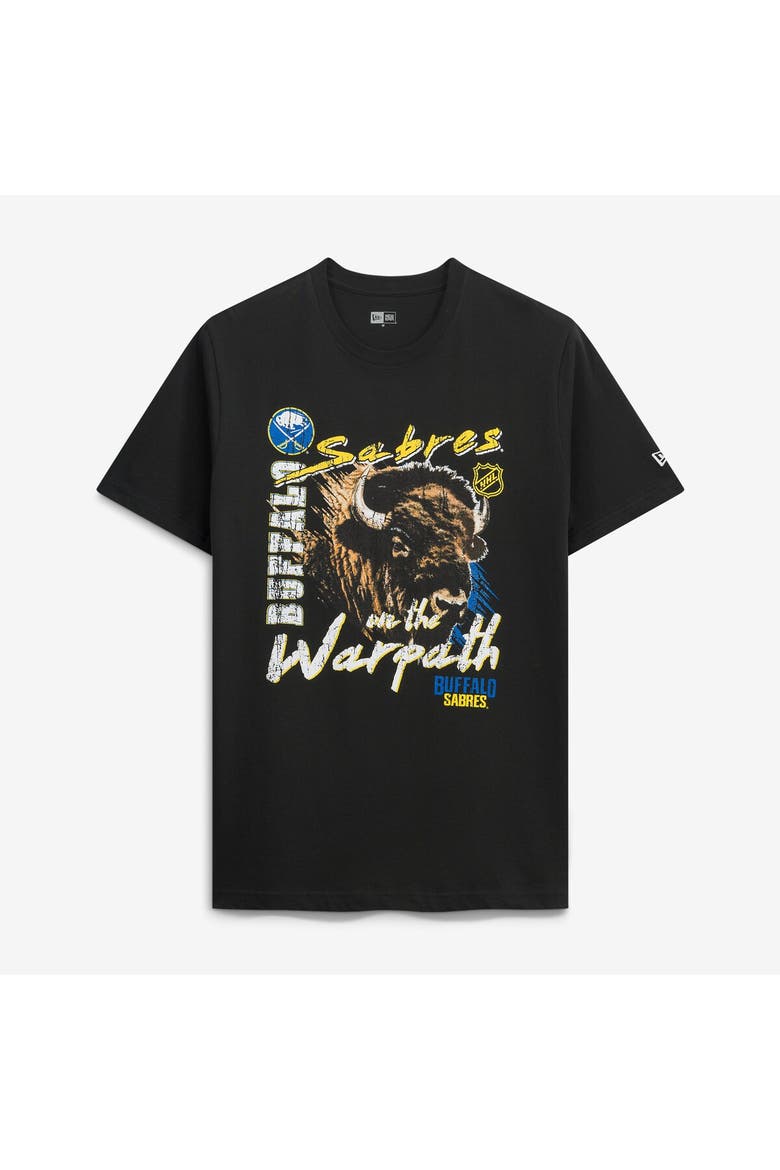 Men's New Era  Black Buffalo Sabres On the Warpath T-Shirt, Main, color, Black
