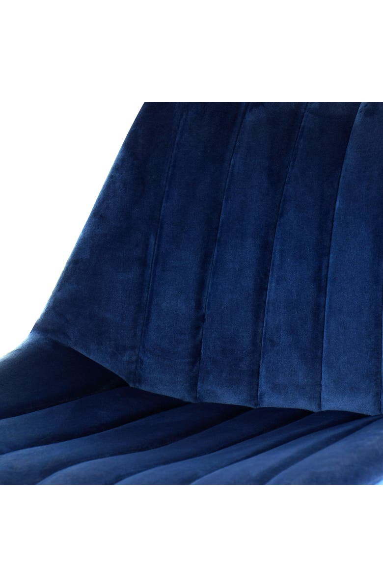Elama 2 Piece Velvet Stripe Stitch Bar Chair with Metal Legs, Alternate, color, Royal Blue