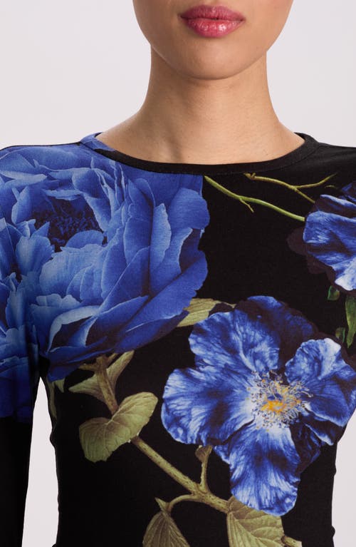 Alice And Olivia Alice + Olivia Delaina Floral T-shirt In Black