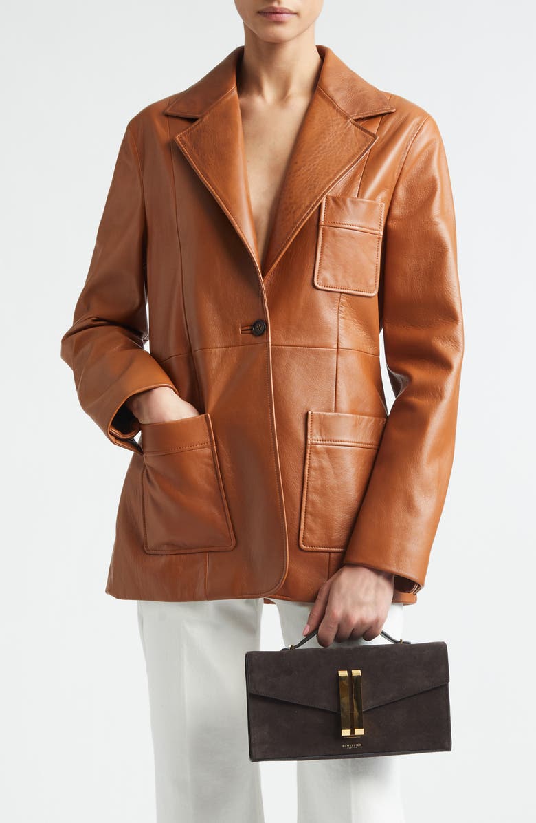 DeMellier Vancouver Leather Clutch, Alternate, color, Dark Chocolate