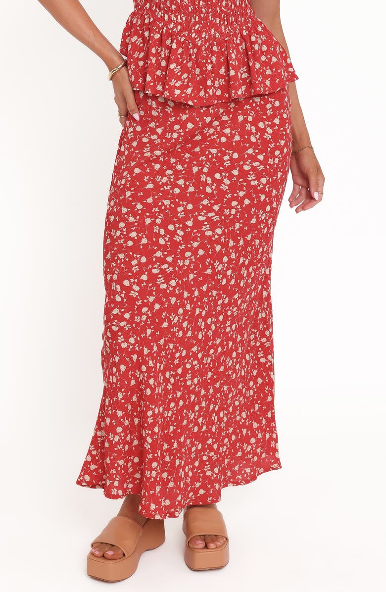 Petal & Pup Zoella Floral Print Maxi Skirt, Main, color, Red Floral