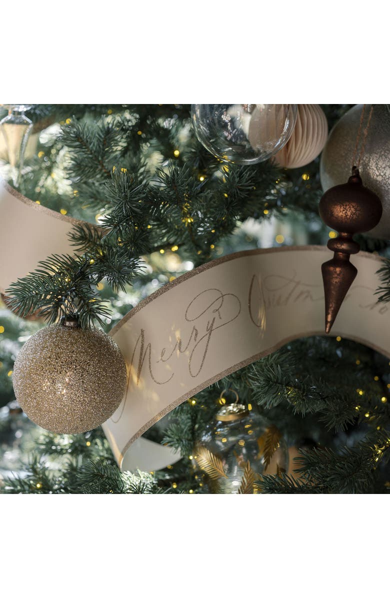 CG Hunter 4" Beaded Cream Glass Ornament, Alternate, color, Crème