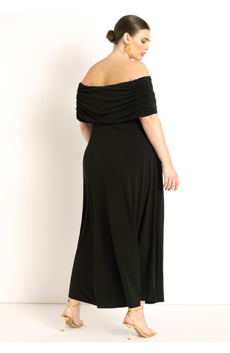 ELOQUII Off The Shoulder Maxi Dress, Alternate, color, Black Onyx