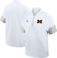 Jordan Brand Men's Jordan Brand White Michigan Wolverines 2025 Sideline Short Sleeve Quarter-Zip Coach Jacket
