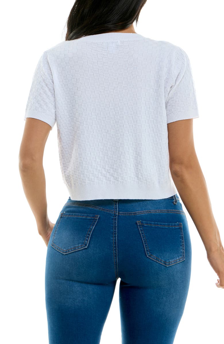 Nina Leonard Box Knit Bolero, Alternate, color, White