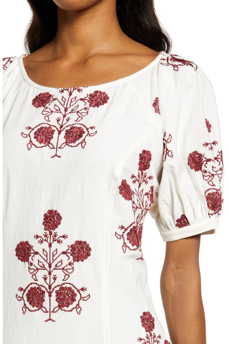 Cactus Flower Embroidered Cotton Dress, Alternate, color, LAZY BONES COMBO